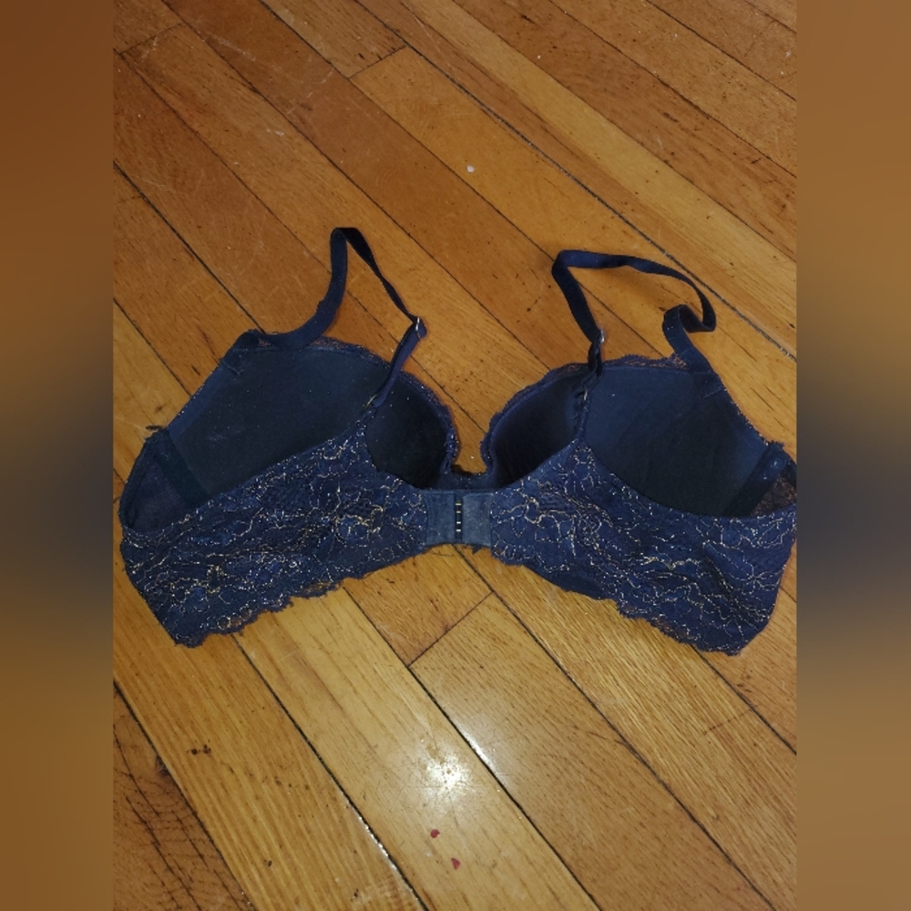 Aerie Limited Edition Navy & Gold Lace Balcony Bra Size 34B - Picture 5 of 6